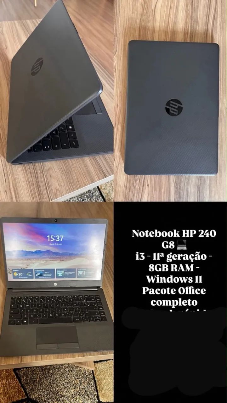 Notebook Hp i3 - 11° geração - 256gb com pacote office completo