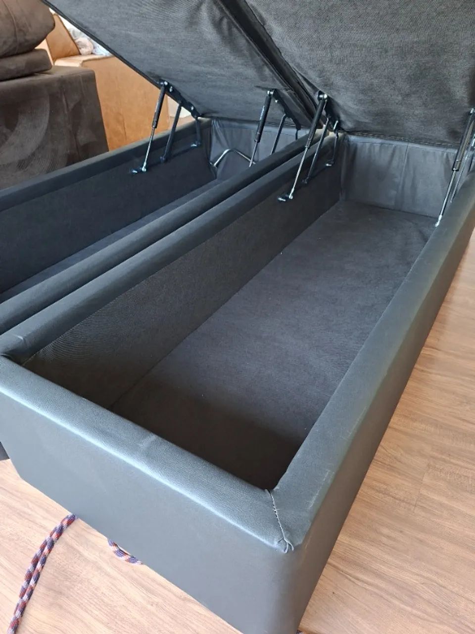 Base para Cama de Casal com Baú Ortobom Cori Black - Foto 4