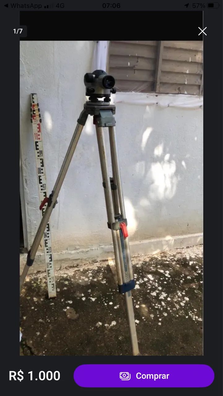 Nível optico da bosh valor 400 reais acompanhan tripé e mira - Foto 2