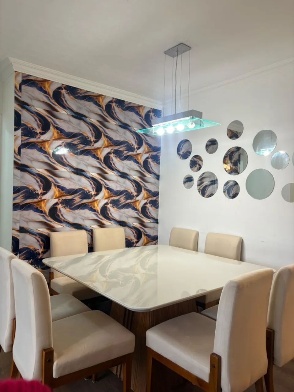 MESA QUADRADA + 8 CADEIRAS ESTOFADAS - Foto 3
