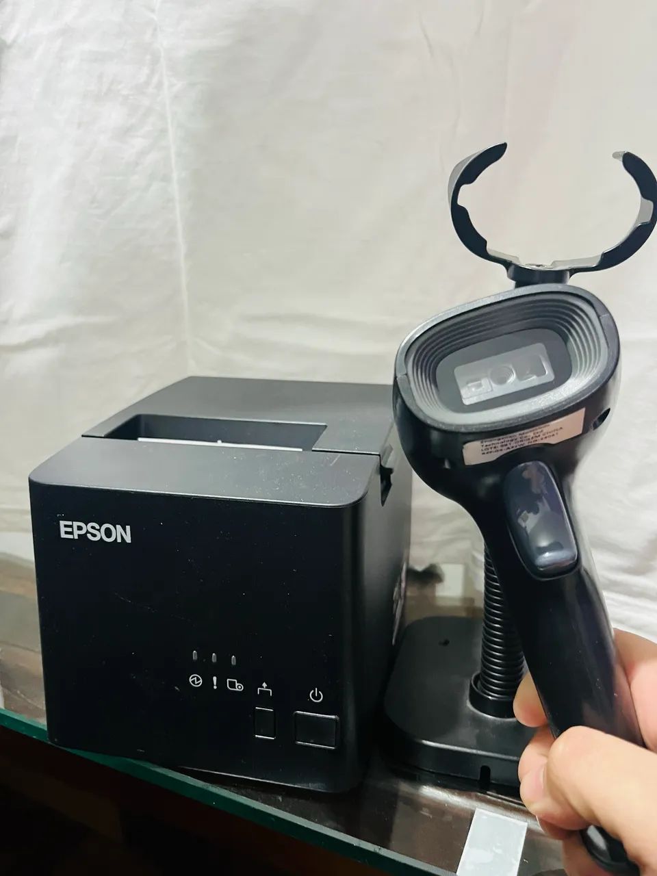 Impressora térmica Epson e Leitor de código 