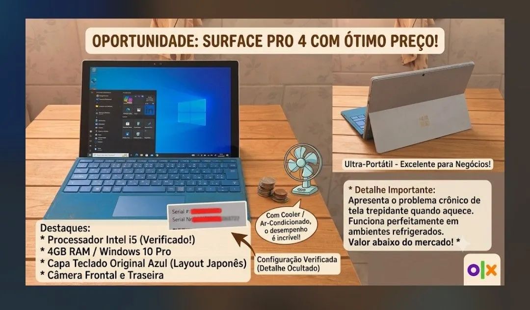 Microsoft Surface Pro 4 i5-6300 CPU @2.4AGHz~2.50GHz - 4GB ram - Foto 3