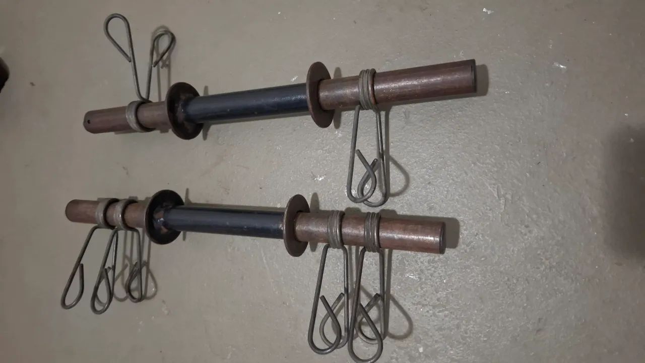 Par de barras curtas para anilhas 