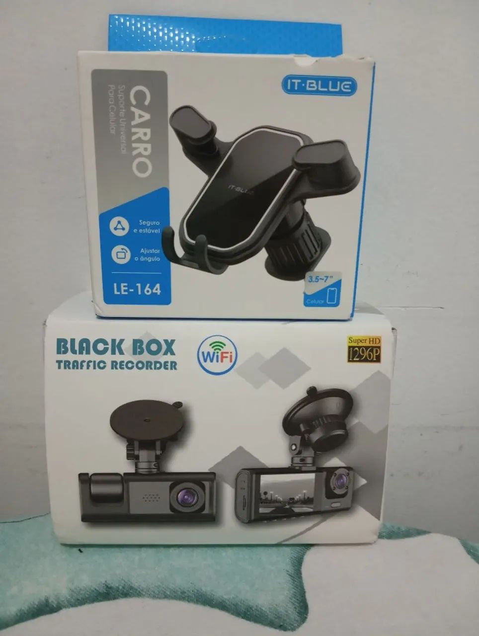 Kit Câmera tripla para carro de aplicativo+suporte para celular. - Foto 3