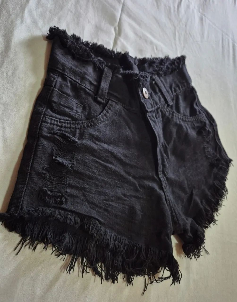 Short jeans preto 36, perfeito estado - Foto 5