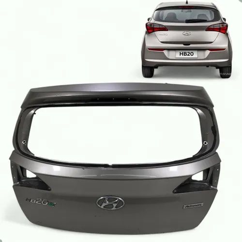 Tampa Traseria Porta Malas Hyundai Hb20 2012 A 2019  Cinza - Foto 12