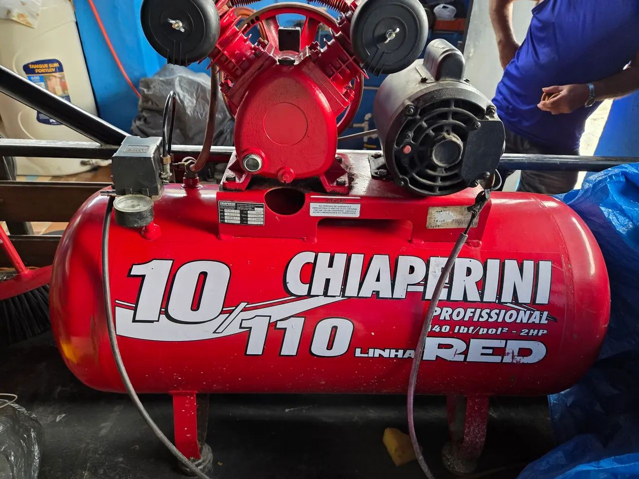 Compressor Chiaperini Red 10 110 Lts 140 Lbs 2 Cv  220v - Foto 2