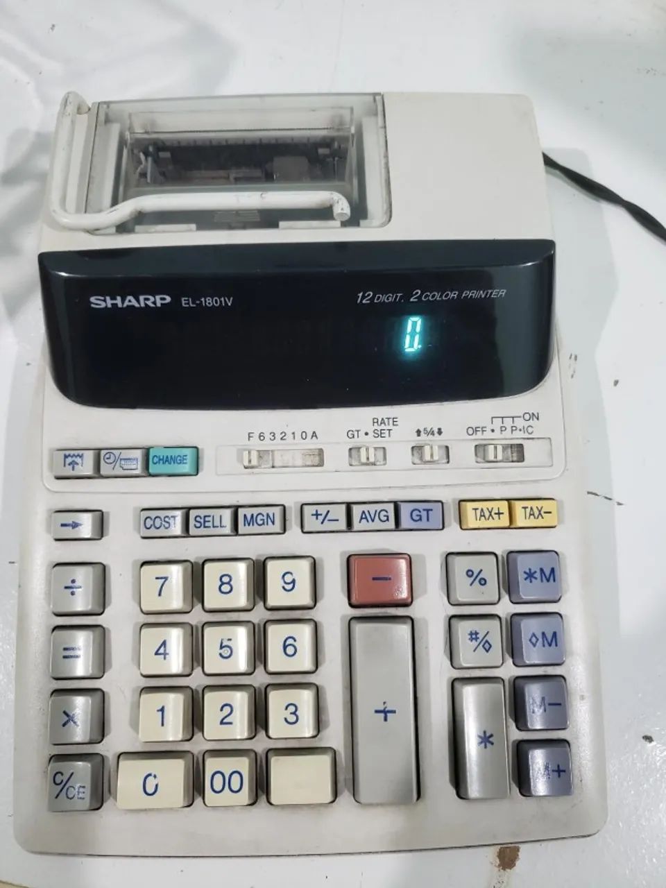 calculadora antiga de impressão de mesa Sharp el-1801v   - Foto 3
