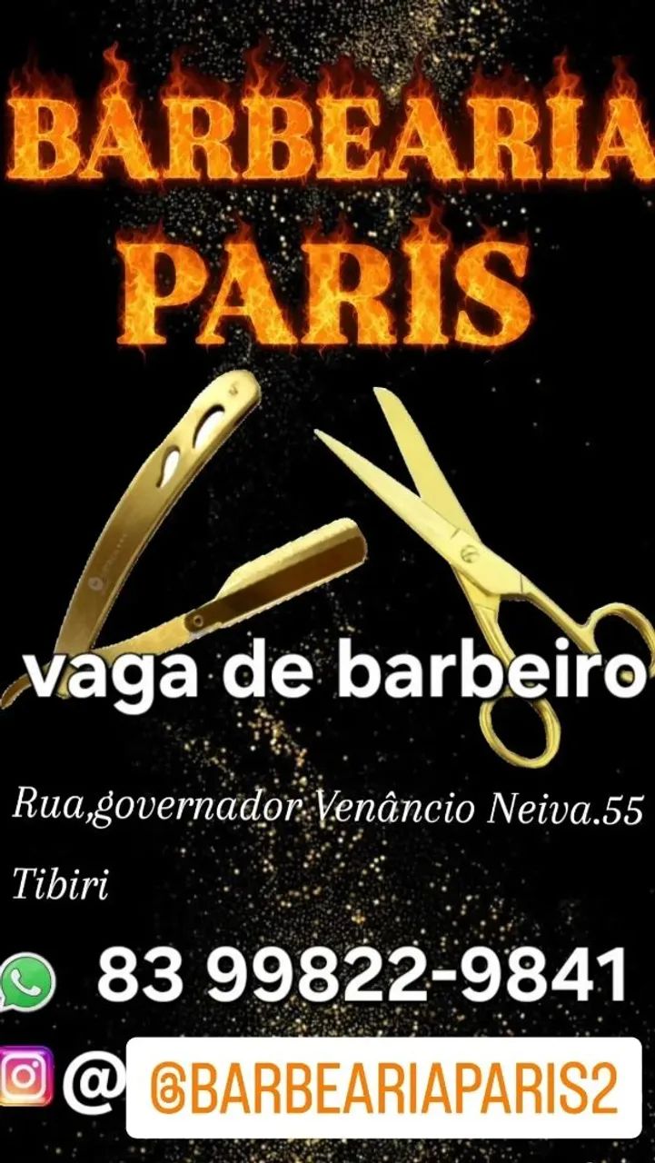 Barbearia vaga disponível barbeiro 