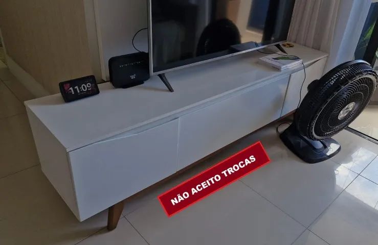 Rack Branco Para TV - 1.85m(L) x 0,54cm(A) - Foto 2