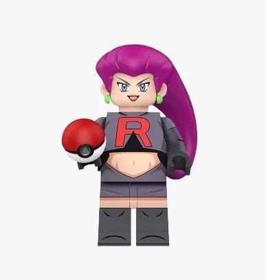 Miniaturas Equipe Rocket Jessie James Pokémon 5cm Uniforme Preto - Foto 3