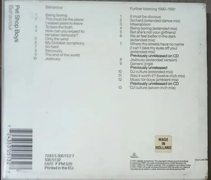 Cd Pet shop boys-Behaviour- Duplo  ed limitada Holandês  - Foto 2