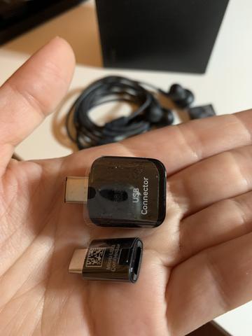 Fone de ouvido com fio, adaptadores e borrachas do fone original do celular SAMSUNG S9 - Foto 2
