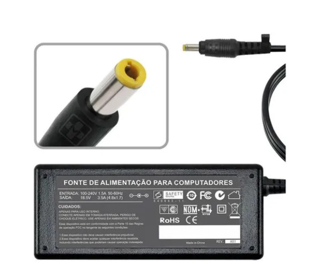 Carregador Fonte Notebook Hp Compaq 18.5v 3.5a 65w 4.8x1.7mm