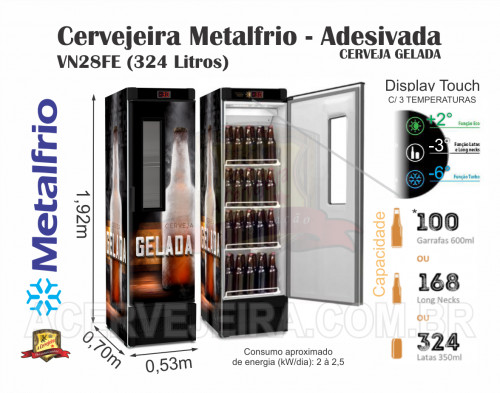 Cervejeira Slim 4 Caixas Vn28 Metalfrio