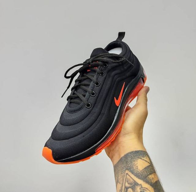 nike 97 preto e laranja