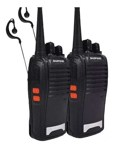 Kit 2 Radio Comunicador Walk Talk Baofeng Bf Com Fone De Ouvido