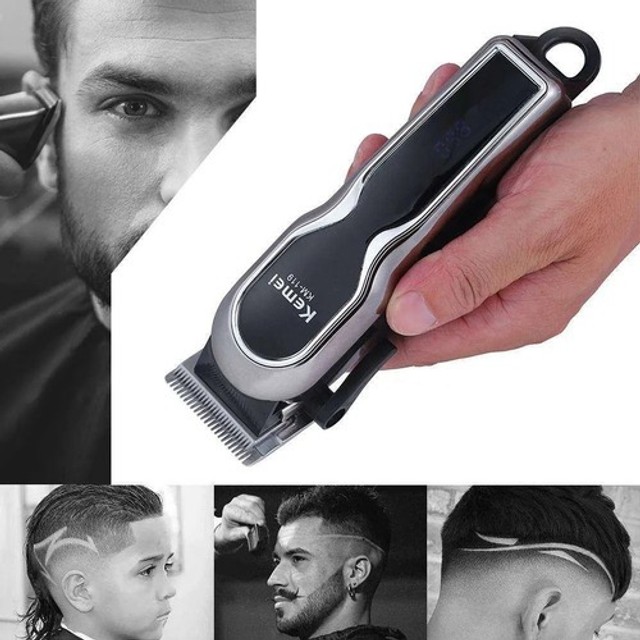 Cortador de cabelo Kemei KM-119 prata 110V/220V - Foto 3