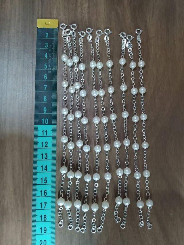 10 Pulseiras com pérola Banhada a Prata 925 - Foto 5
