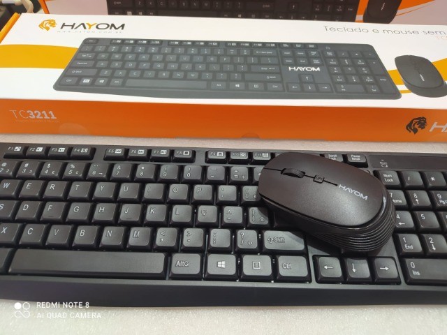 Mouse e teclado sem fio Wirelless Abnt 2