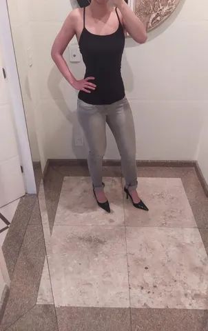 calça jeans cinza zara tamanho 36 - Foto 4