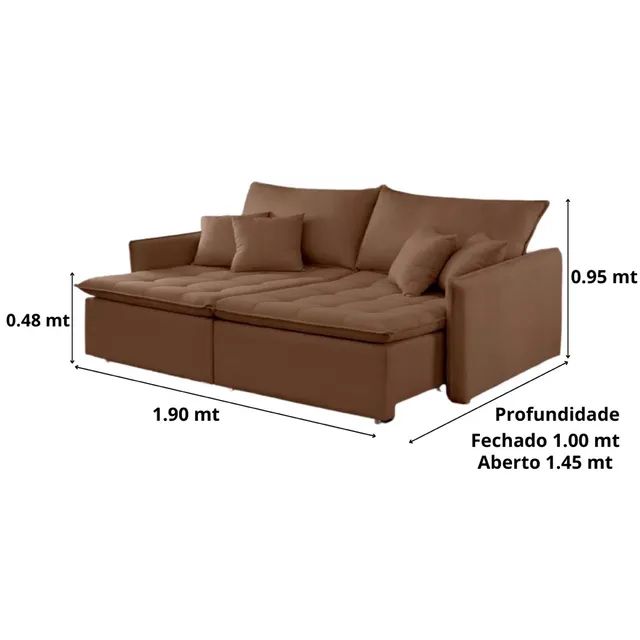 Sofá sem caixa Roma 1,90 mts  - Foto 3