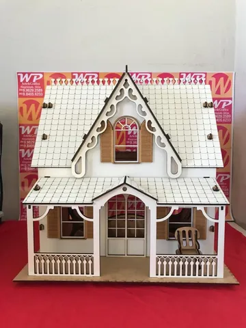 Casa de boneca em MDF casinha 60cm MONTADA