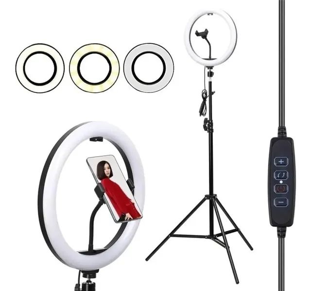 Ring Light Completo 10 polegadas, 26cm + Tripé 2,10m +  Suporte Celular - Foto 4