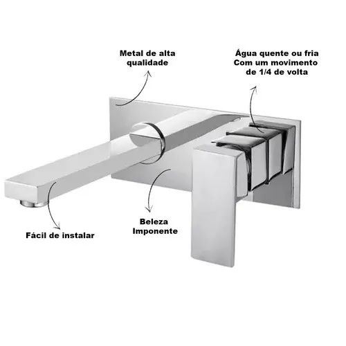 NOVA | Torneira De Parede Banheiro Metal Monocomando - Avaria Estética - Foto 4