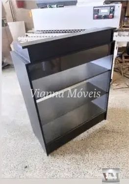 Balcão Caixa Vitrine + 02 balcões Vitrine Preto MDF - Foto 4
