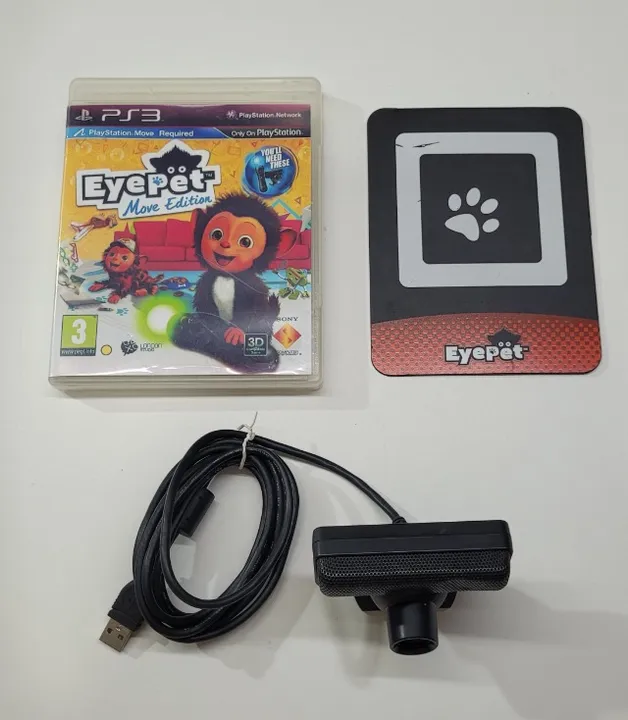 PS3 EYE CAM + JOGO EYE PET + CARTÃO DE CALIBRAÇÃO