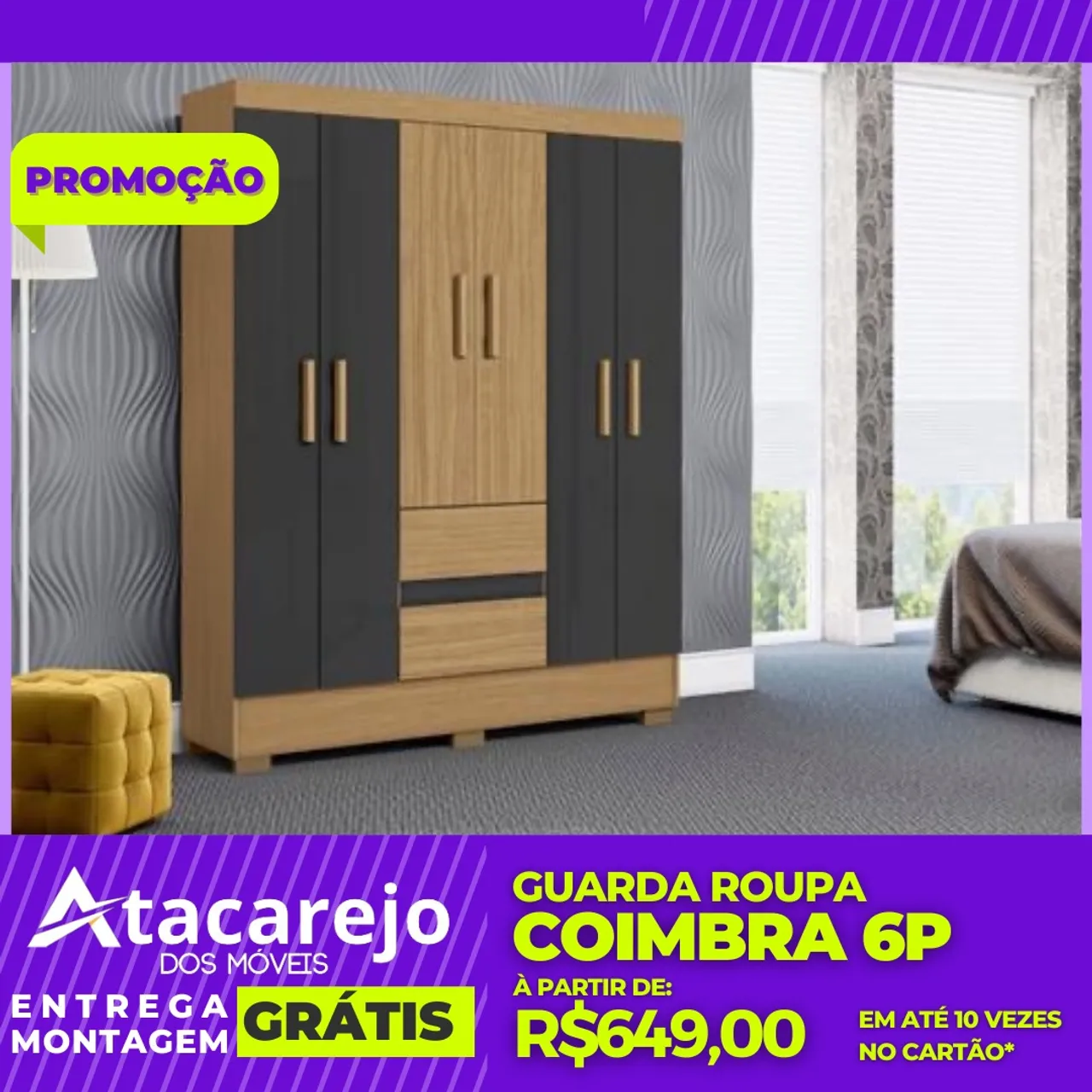 Guarda Roupa Em Promoção Com Entrega e Montagem Grátis