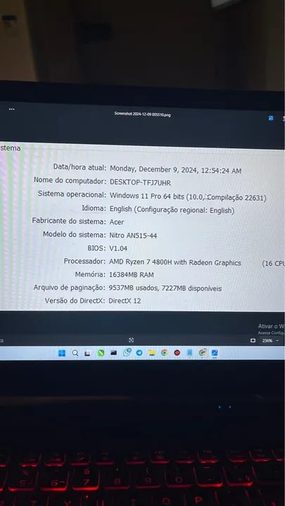 BUSCAR hoje!!!! GAMER! ACER NITRO AN515-44 / NOTE GAMER! - Foto 3