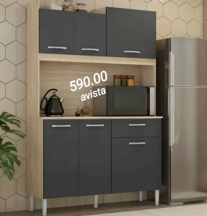 armario cor grafite novo 590.00 com montagem avista