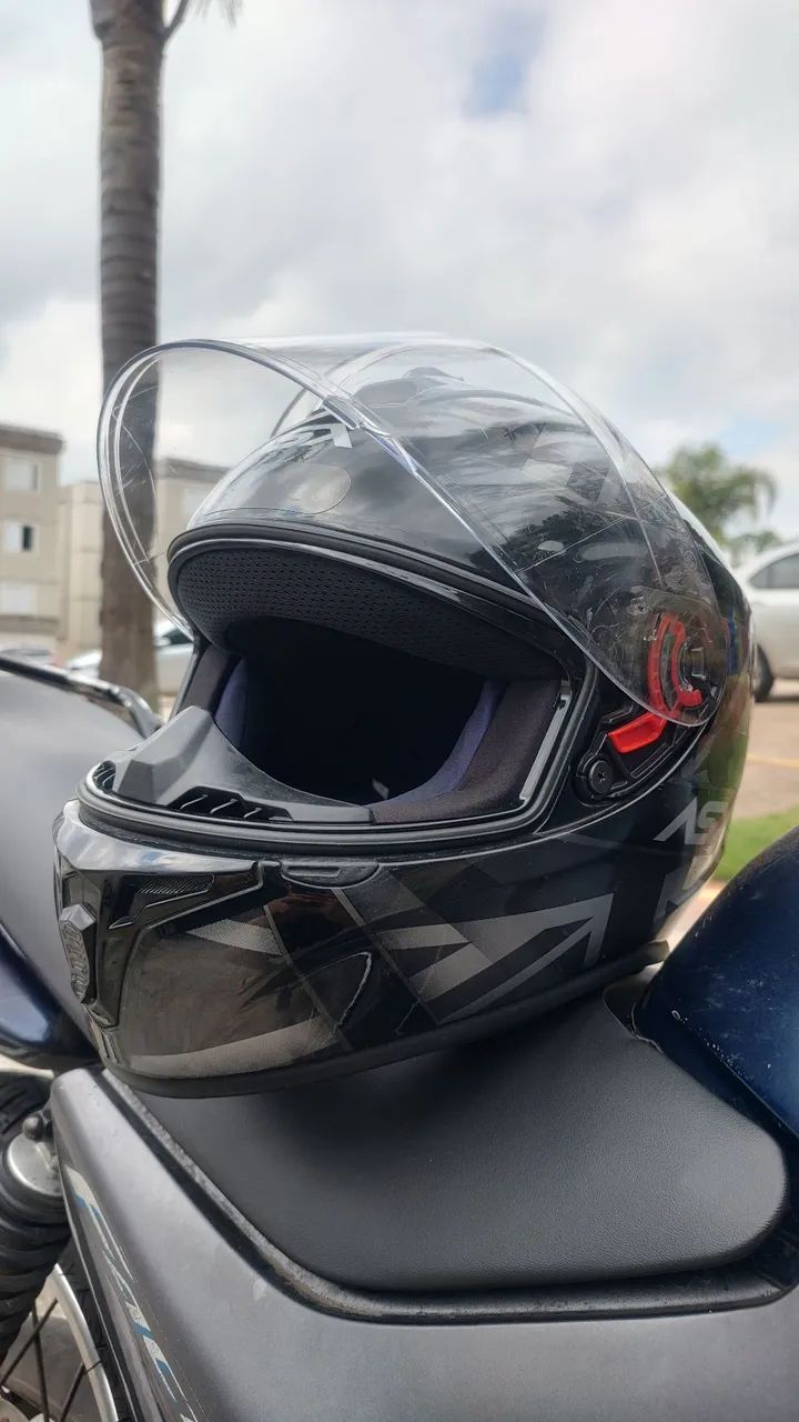 Capacete ASX Draken UK Preto/Cinza Tam 58 - Foto 5