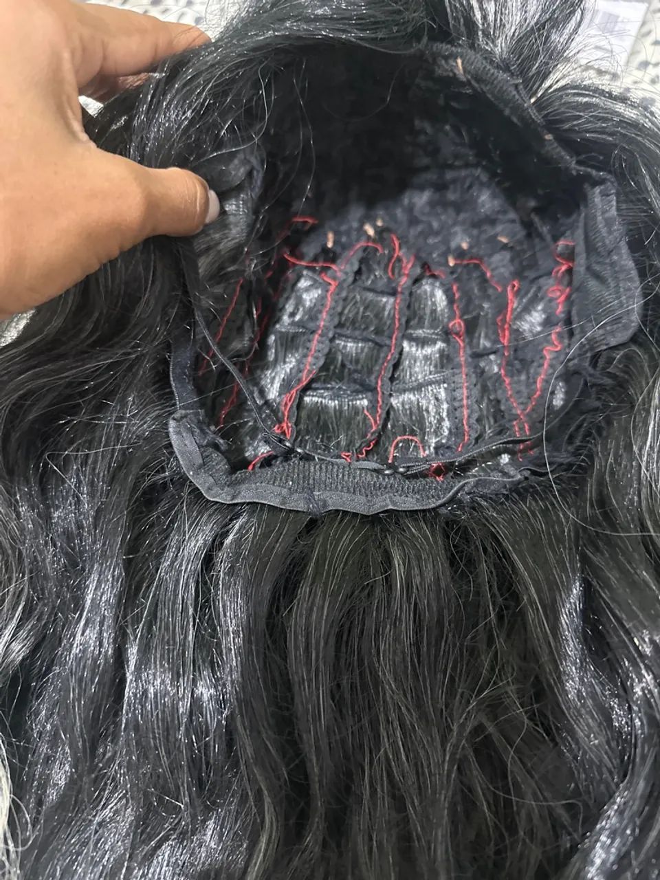 Lace Wig orgânica mesclada  - Foto 4