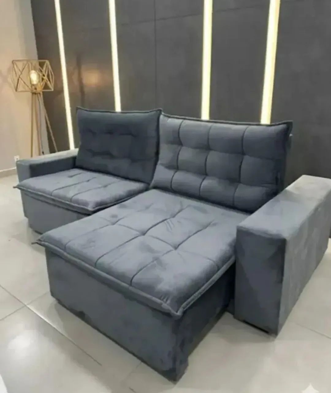 Sofá retratil e reclinável com molas ensacadas novo - Foto 2