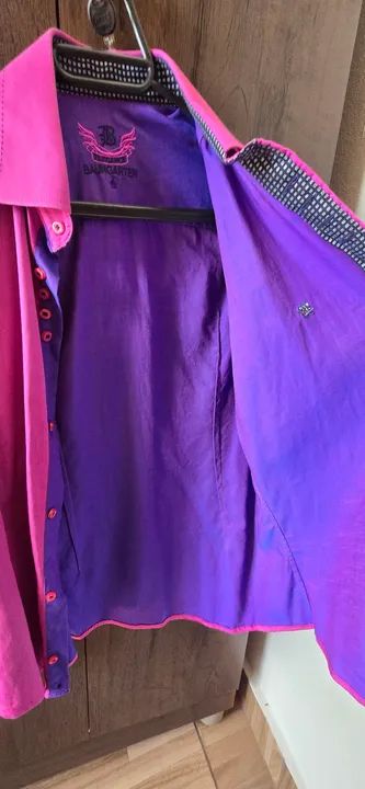 Camisa Social Masculina Rosa - Foto 3