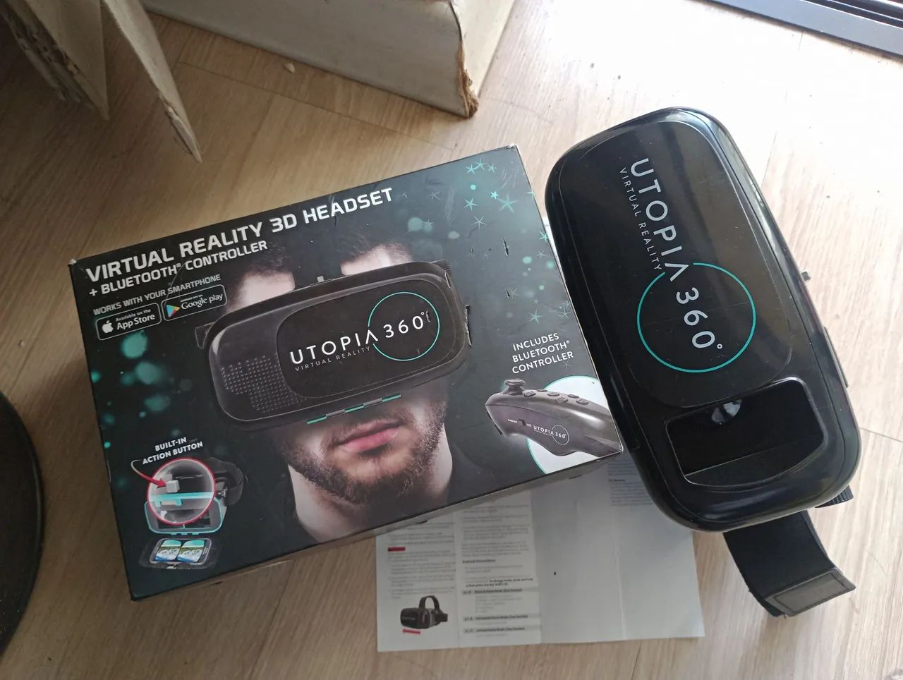 Headset VR Utopia 360 Bluetooth Controller Periféricos e