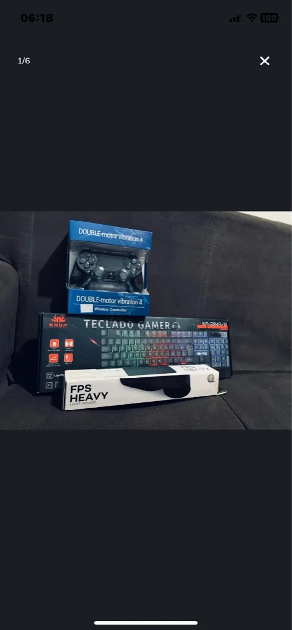 Kit Gamer Completo - Teclado, Mouse pad e Controle de ps4