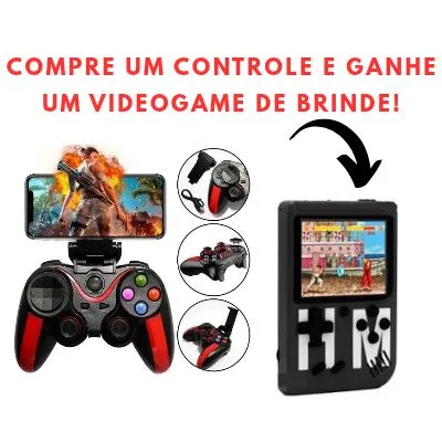 Combo Gamer: Controle + Videogame Portátil de Brinde!