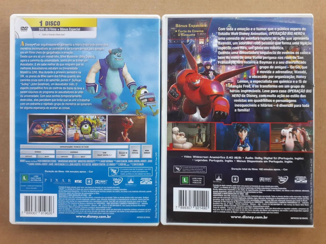 DVDs Universidade Monstros e Operação Big Hero - Foto 2