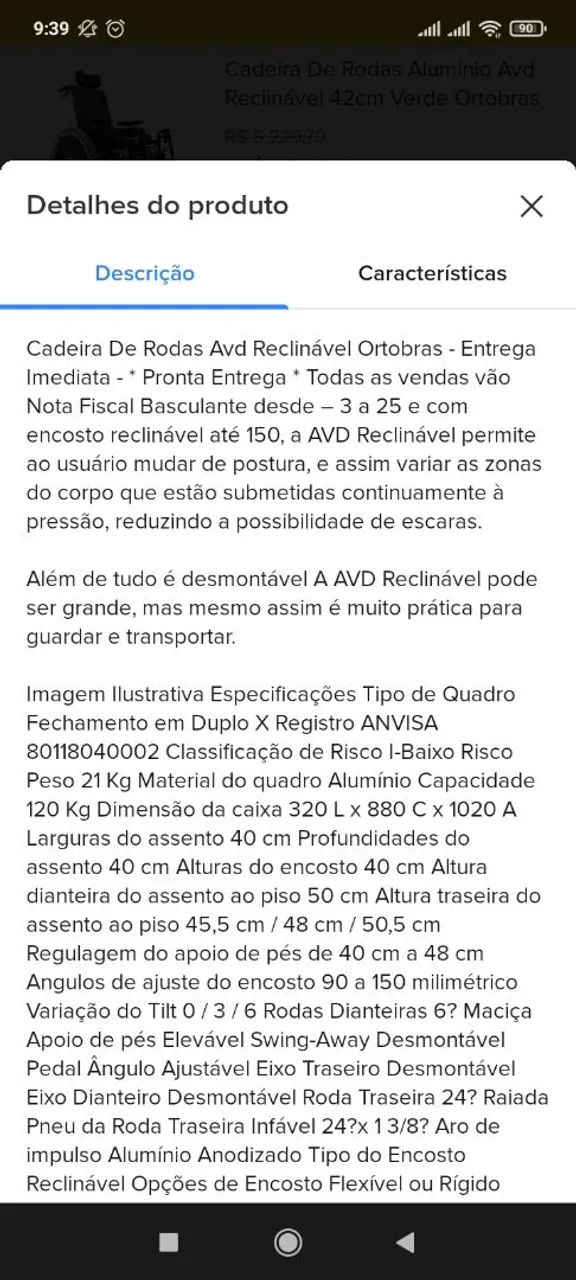 Cadeira de rodas Ortobras - Foto 6