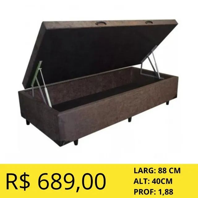 BOX BAU SOLTEIRO CORINO OU SUEDE.