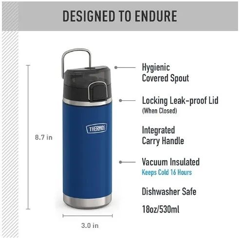 Garrafa Térmica Icon Series Azul Marinho 532ml - Thermos - Foto 3