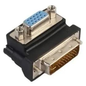 Adaptador Dvi-i 24+5 Pinos Macho P/ Vga 15 Pinos Fêmea 90 Graus