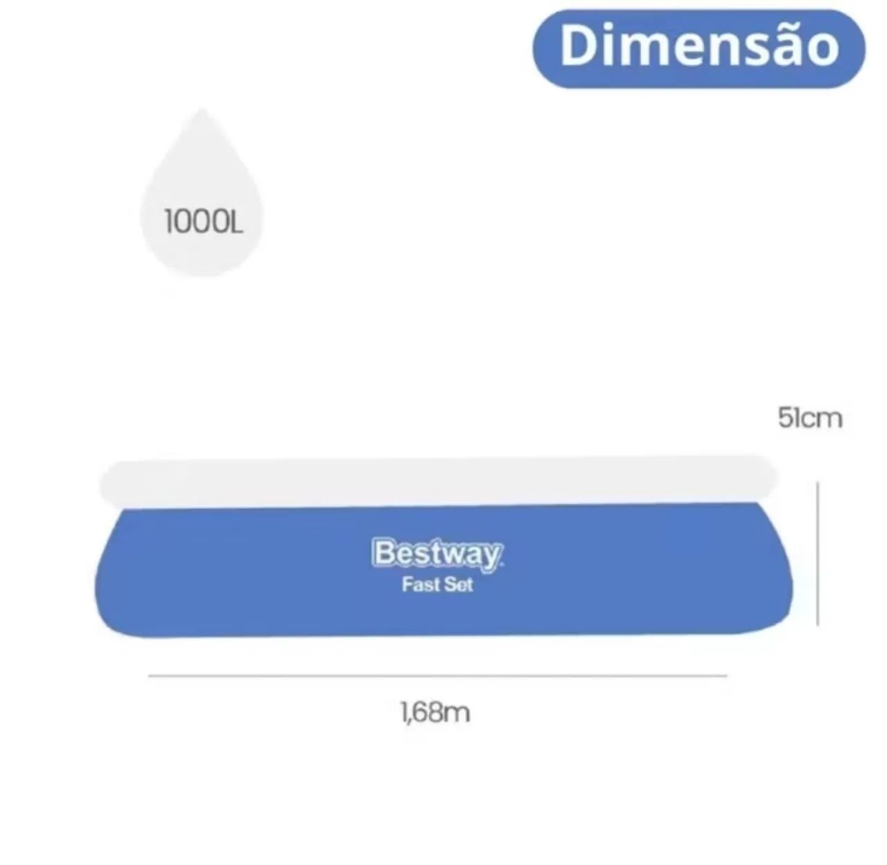 piscina 1000 litros inflável - Foto 3