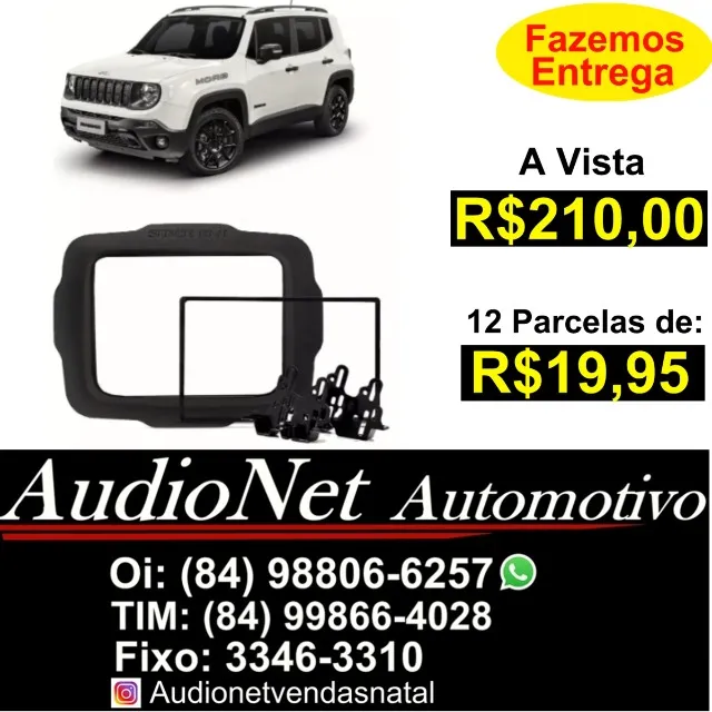 Moldura 2 Din Jeep Renegade 7 Polegadas Multimidia Mp5 Som tela Painel Carro