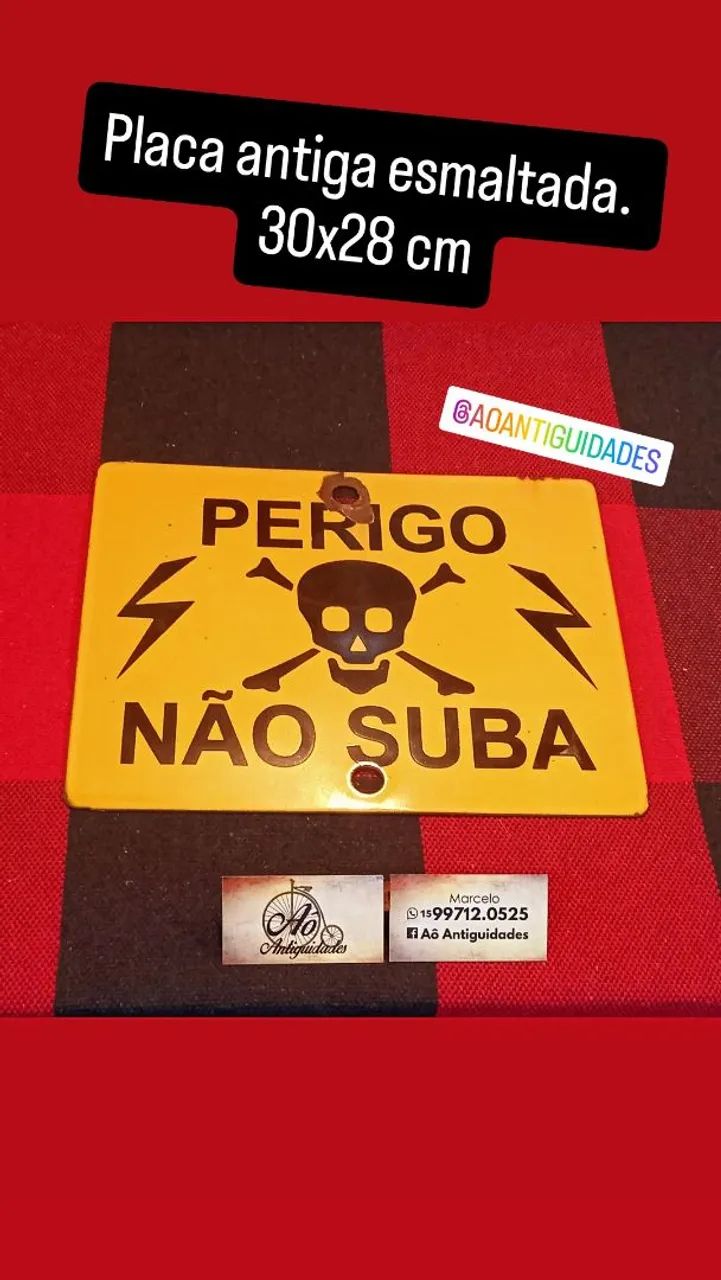 Placa antiga esmaltada 64306880337409121