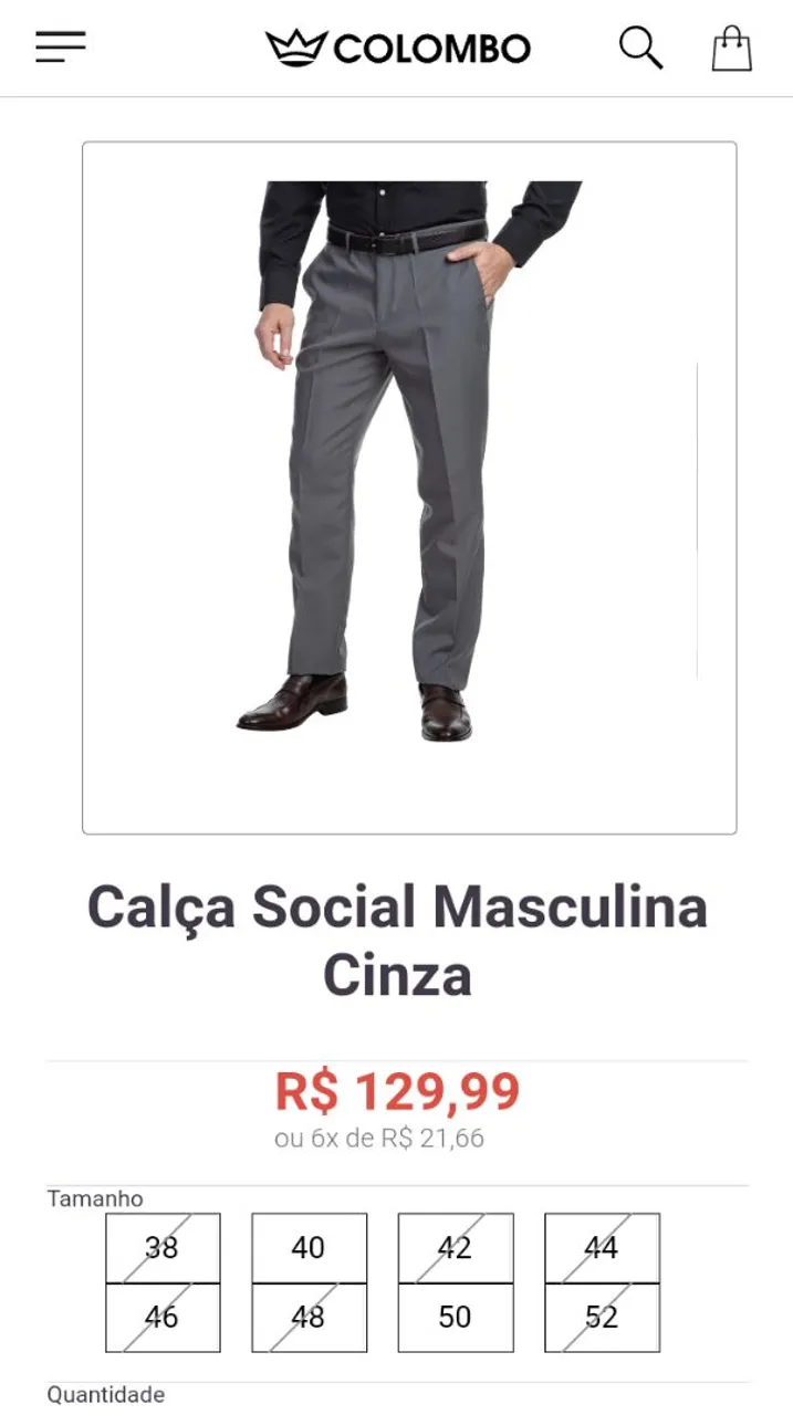 Calça Social Masculina COLOMBO